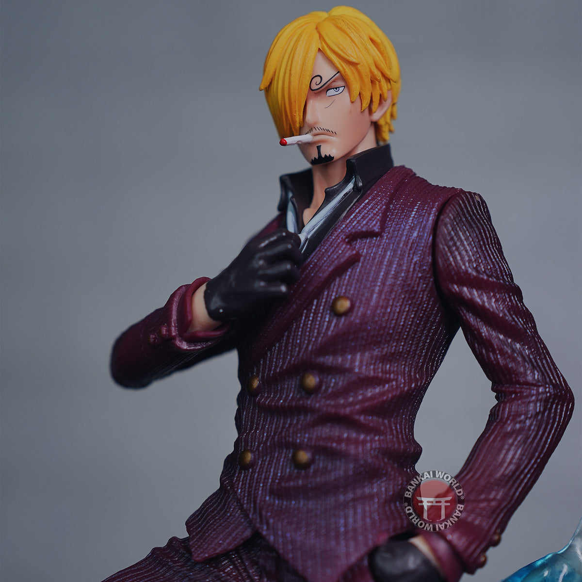 Sanji Fighting Pose With Blue Flames Lighting Action Figure